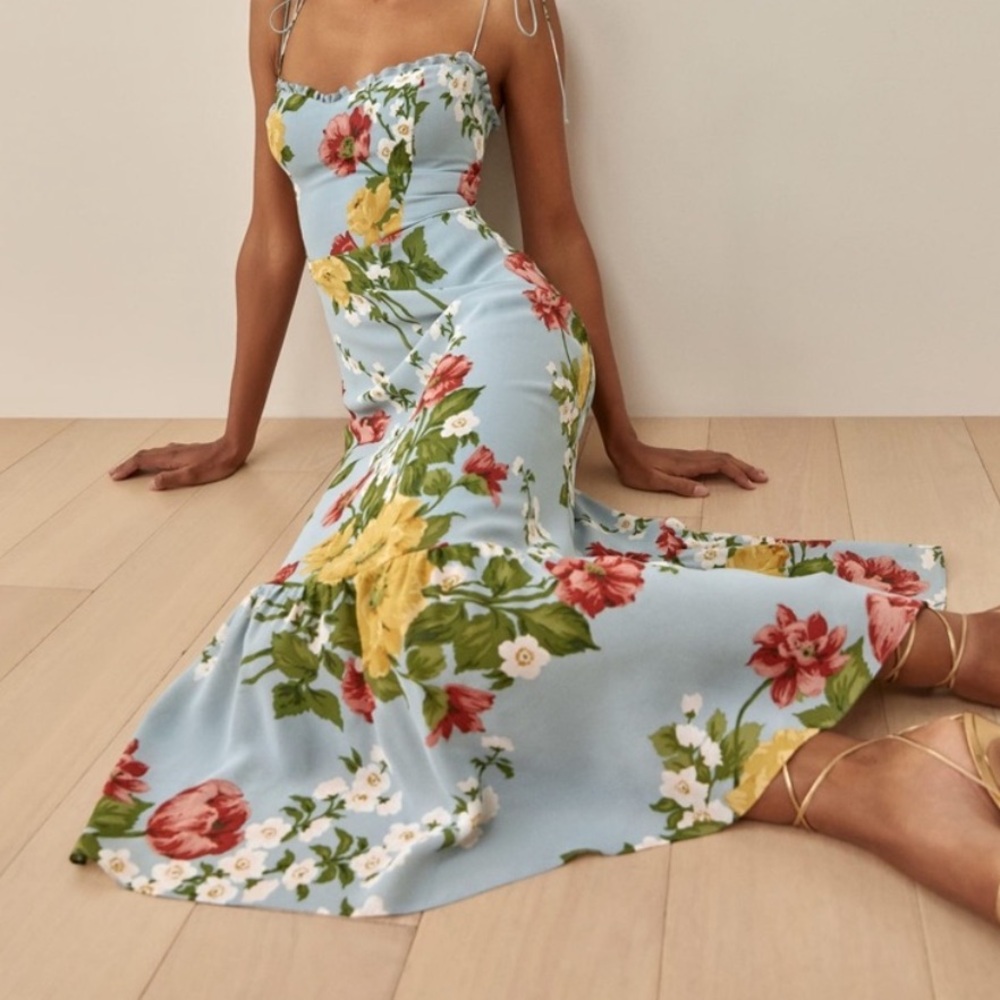 🌟Reformation Blue Floral Enya Dress ~ Size 10